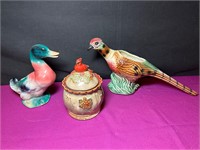 Pheasant, Duck & Cardinal Ceramic Figurines