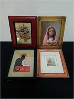 4 Vintage pictures approximately 8x 9.5 in