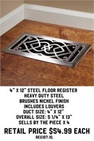 4"x12" Steel Floor Register x4