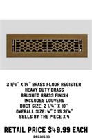 2-1/4"x14" Brass Floor Register x4