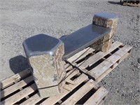 Black Basalt Natural Stone Bench