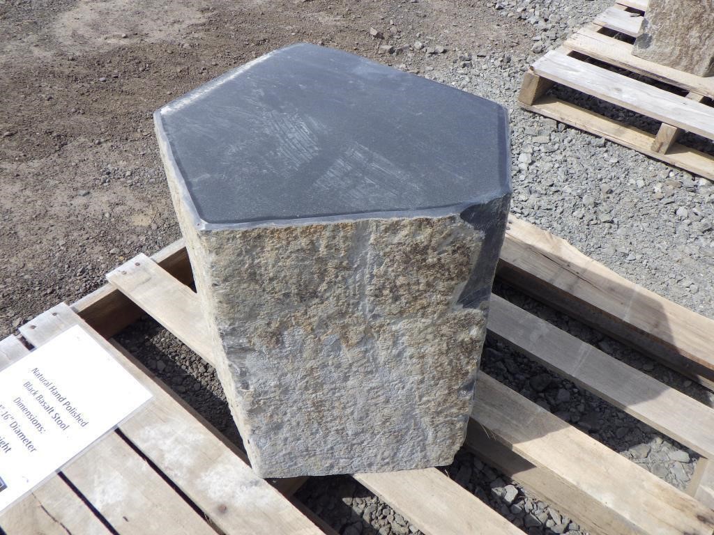 Natural Black Basalt Stool