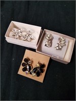 Three pairs of vintage clip-on earrings