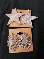 Two pairs of vintage clip-on earrings