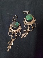 Two beautiful wired earrings with some type of