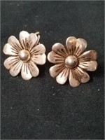 Pair of Sterling earrings screw back