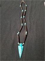 Native American beaded necklace with turquoise