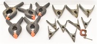 (14) Spring Clamps, Various Sizes & 1 Small C ...