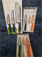 Group of new knives three packs all dura-living