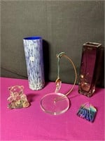 Art Glass Vases, Ornament Hanger, Bear ++
