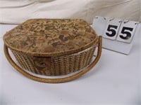 Rope Basket With Sewing Thing In It