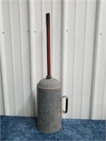 28-in tall vintage can with handle and spout