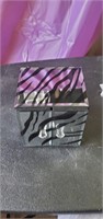 #1476 mirrored mini box zebra