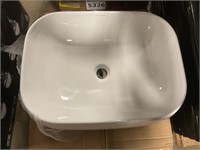 Rectangular White Ceramic Vessel Sink