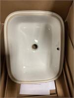 Rectangular White Ceramic Vessel Sink