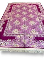 9 X 12 Royal Purple Handmade 100% Pure Silk Rug