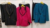 Three women's dress up suits not sure the size