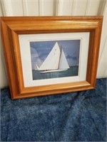 Beautiful framed picture of a sailboat 16x 19