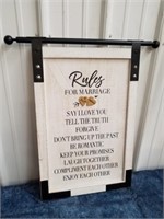 Rules for marriage wooden sign 25x 22.5