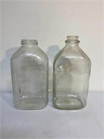 Pair Glass Milk Jars