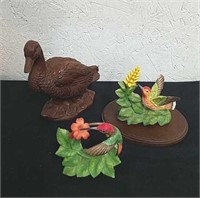 Collectible hummingbird and duck decor one