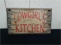 14.5 x 9 in wooden cowgirls kitchen sign