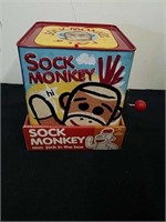 Metal sock monkey Jack in the Box
