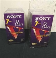 Two unopened seven pack Sony VHS tapes