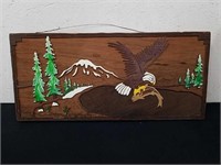 Vintage 25.5 x 12 in wooden Eagle wall decor