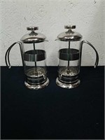 2 new small glass and steel French presses