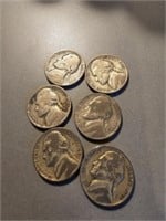 Lot of 6 War Year Nickles