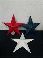 Three new nine inch patriotic Stars decor