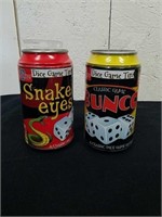 Two new dice game tins with bunco and snake eyes