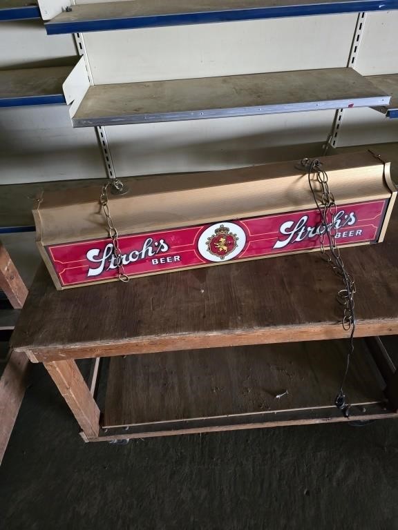 Strohs Beer Pool Table LIght