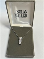Nolan Miller Necklace w Clear Gemstone Pendant NIB