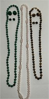 3 Bead Necklaces & Earrings