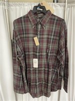 Van Heusen Flannel Shirt L 16x16-1/3