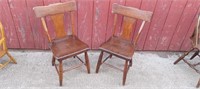 2 WOODEN MATCHING CHAIRS