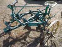 IH 2 Furrow Plow, Steel Wheels, Painted Green