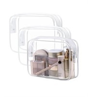 PACKISM CLEAR MAKEUP BAG 3 PACK 7.5IN X 5.5IN X