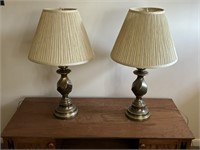 Gold Toned Lamp Pair