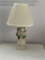 Vintage Ceramic Floral Accent Lamp, 15"
