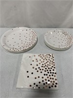 ROSE GOLD DESIGN PAPER PARTY PLATES 7IN 25PCS 9IN