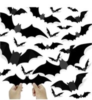 ZMCINER 100 PCS BATS HALLOWEEN DECORATION 3D BATS