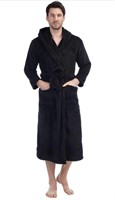 MOLISOHO LIGHTWEIGHT PLUSH BLACK ROBE SIZE MEDIUM