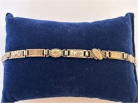 Sterling Silver Charm Link Bracelet Vintage