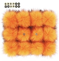 FURLING SET OF 12 FLUFFY FAUX RACCOON FUR POM