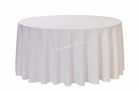 120" Round Polyester Tablecloth, White
