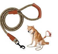 LAVAMOND STURDY NYLON WITH LEATHER DOG LEASH