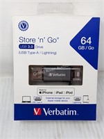 Store 'n' Go 64GB USB Drive - USB-A to Lightning